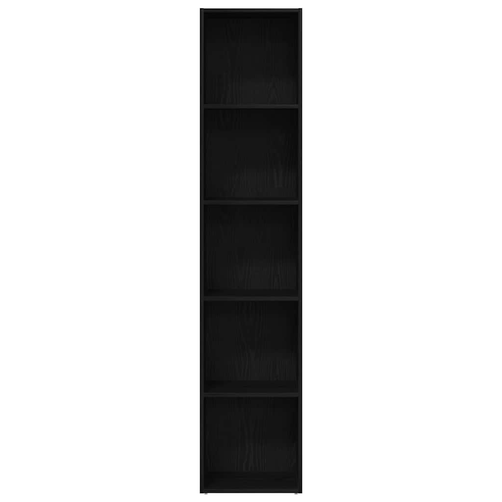 Bücherregal Eiche Schwarz 40 x 30 x 189 cm Holzwerkstoff