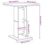 Bistrotisch Schwarze Eiche 60x60x75 cm Holzwerkstoff