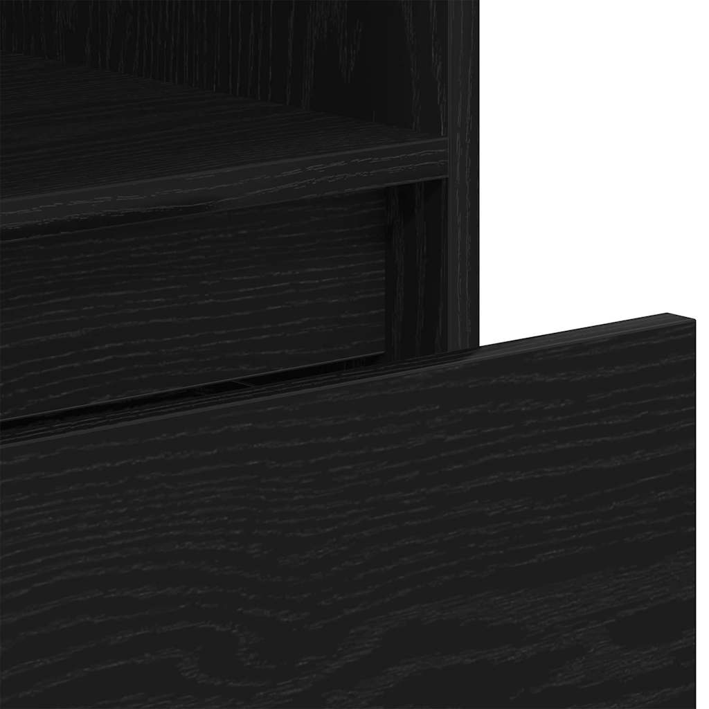 Bücherregal Schwarz Eichen-Optik 36 x 30 x 171 cm Holzwerkstoff
