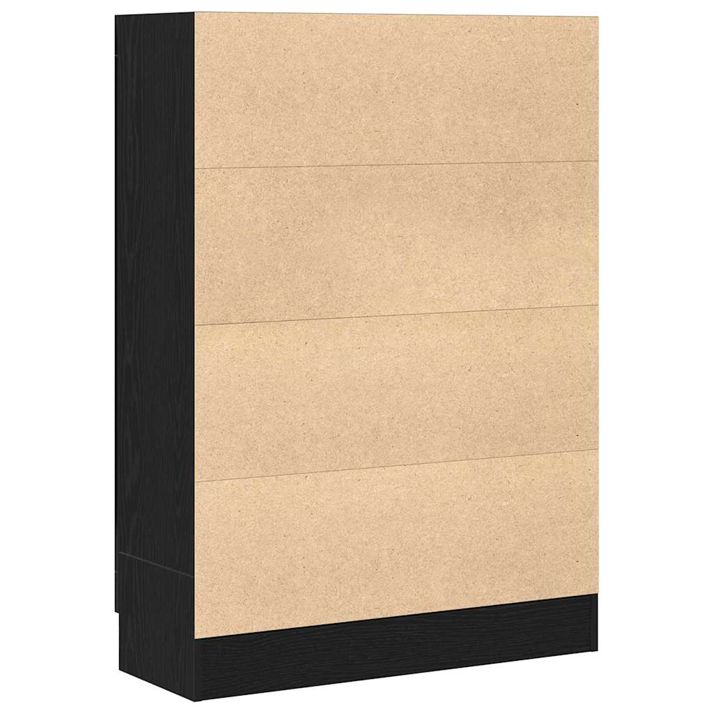 Bücherregal Schwarz Eichen-Optik 82,5 x 30,5 x 115 cm