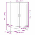 Bücherregal Schwarz Eichen-Optik 82,5 x 30,5 x 115 cm