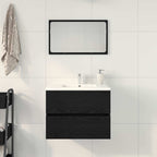 Spülbeckenschrank Schwarz Eiche 60x38,5x45 cm Holzwerkstoff