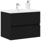 Spülbeckenschrank Schwarz Eiche 60x38,5x45 cm Holzwerkstoff