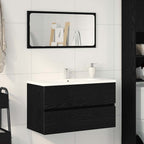 Spülbeckenschrank Schwarz Eiche 80x38,5x45 cm Holzwerkstoff