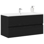 Spülbeckenschrank Schwarz Eiche 90x38,5x45 cm Holzwerkstoff