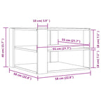 Couchtisch Schwarze Eiche 58 x 58 x 40 cm Holzwerkstoff