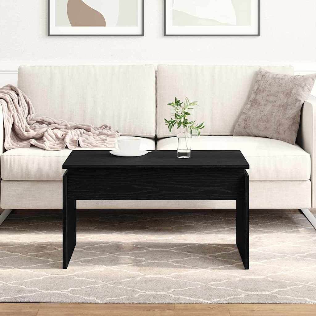 Couchtisch Schwarz Eichen-Optik 68 x 50 x 38 cm Holzwerkstoff