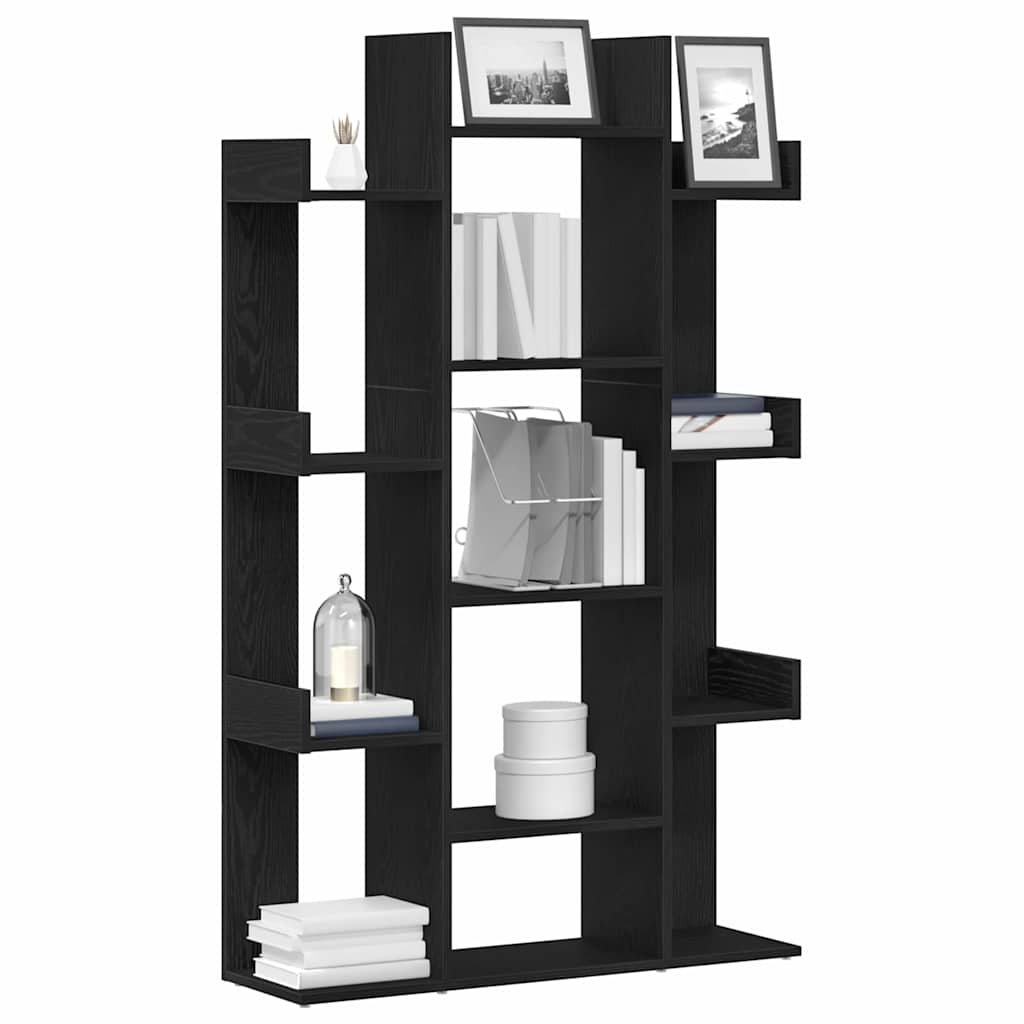 Bücherregal Schwarz Eichen-Optik 86 x 25,5 x 140 cm