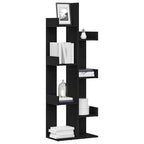 Bücherregal Schwarz Eichen-Optik 48 x 25,5 x 140 cm