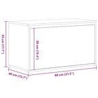 Flurbank Schwarz Eichen-Optik 80 x 40 x 45 cm Holzwerkstoff