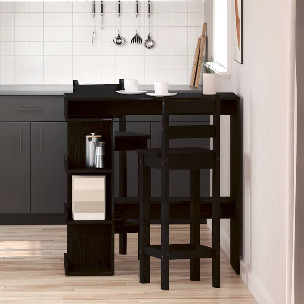 Bartisch Schwarz Eichen-Optik 100 x 48 x 101,5 cm Holzwerkstoff