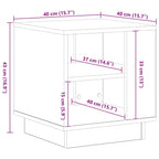 Couchtisch Schwarz Eichen-Optik 40 x 40 x 43 cm Holzwerkstoff
