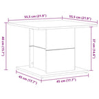 Couchtisch Schwarz Eichen-Optik 55,5 x 55,5 x 40 cm
