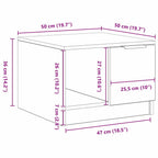 Couchtisch Schwarze Eiche 50 x 50 x 36 cm Holzwerkstoff