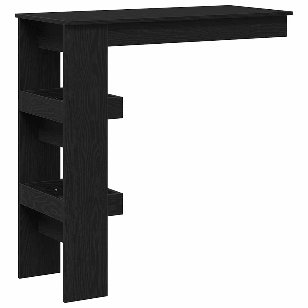 Wand Bar Tisch Schwarz Eichen-Optik 102 x 45 x 103,5 cm