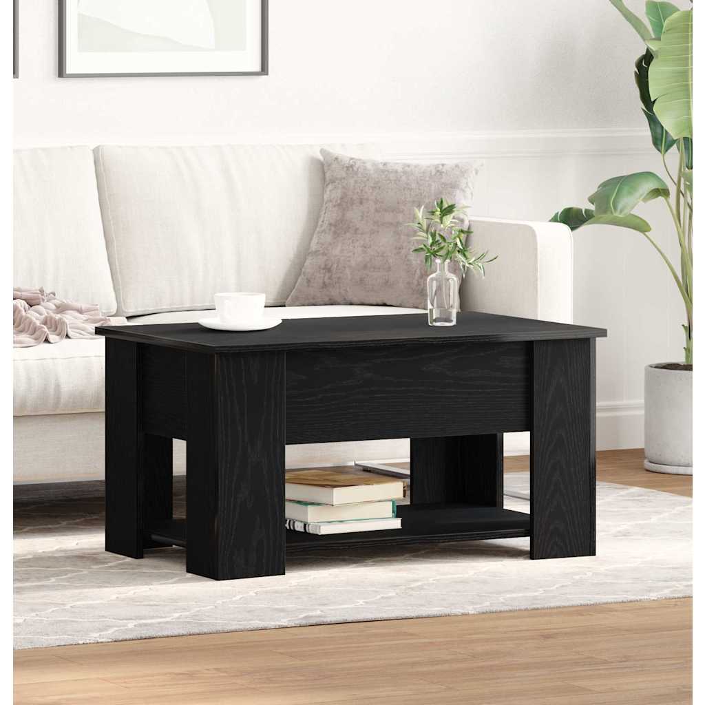 Couchtisch Schwarz Eichen-Optik 79 x 49 x 41 cm Holzwerkstoff