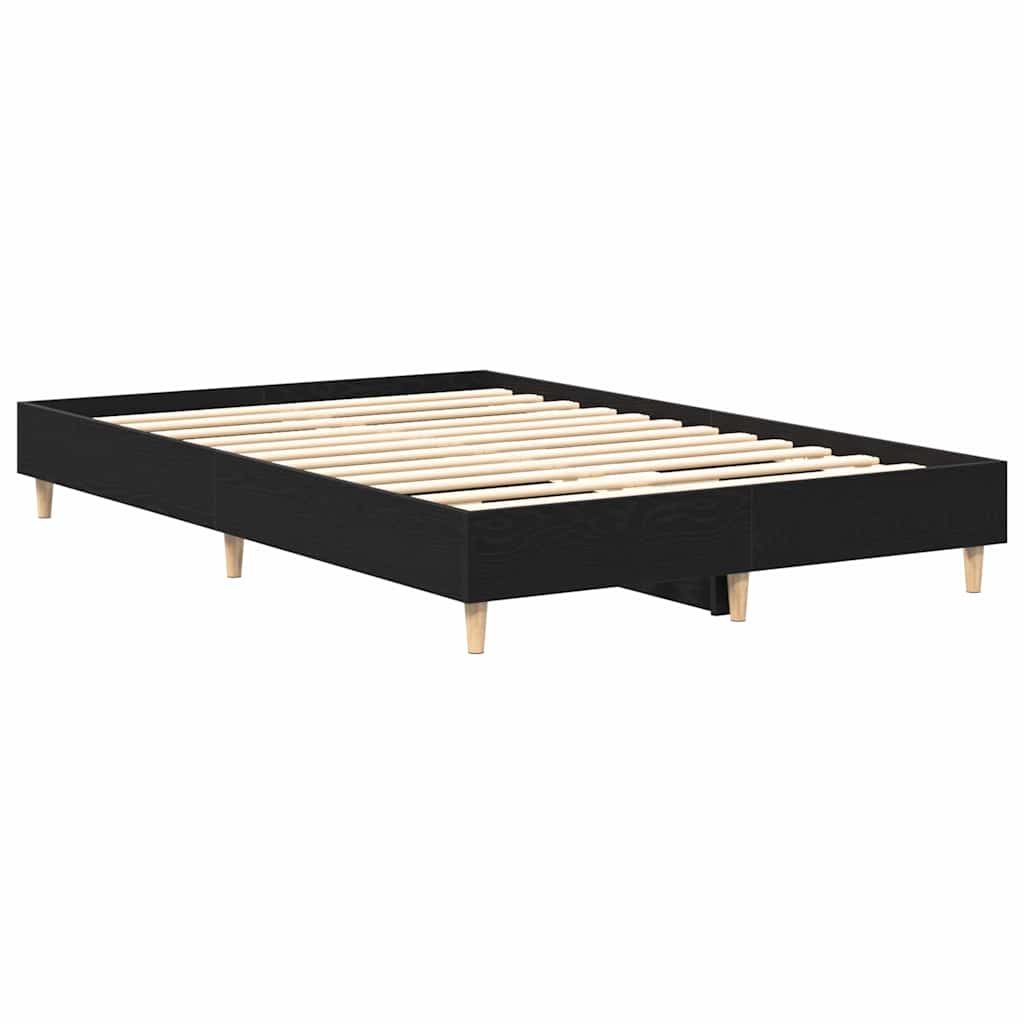 Bettrahmen Schwarz Eichen-Optik 203 x 123 x 25 cm Holzwerkstoff
