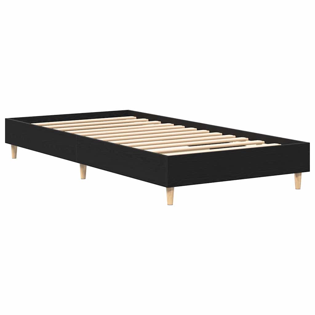 Bettrahmen Schwarz Eichen-Optik 203 x 93 x 25 cm Holzwerkstoff