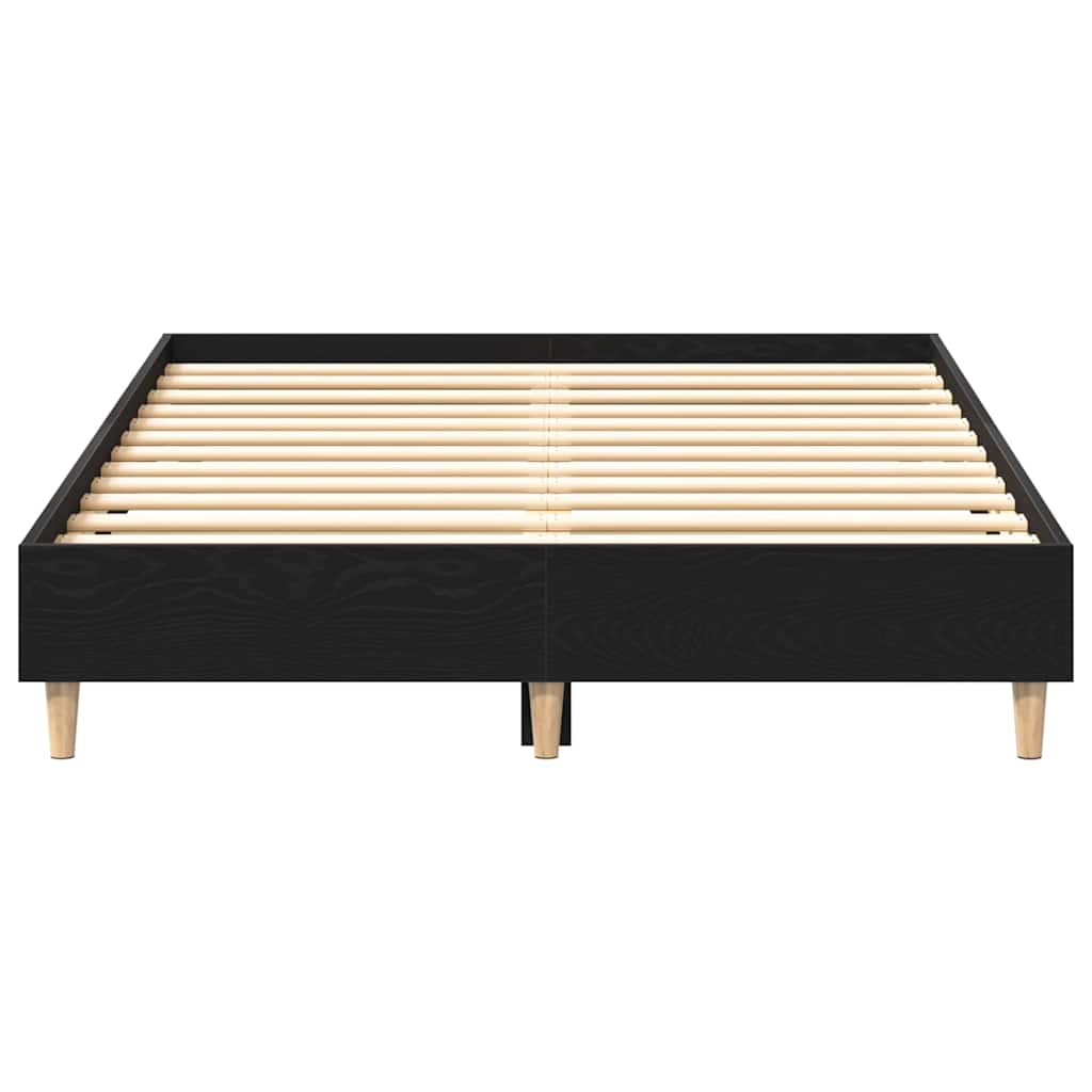 Bettrahmen Schwarz Eichen-Optik 193 x 138 x 25 cm Holzwerkstoff