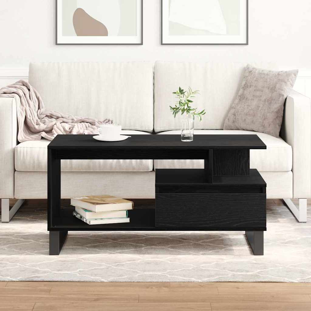 Couchtisch Schwarz Eichen-Optik 90 x 49 x 45 cm Holzwerkstoff