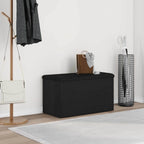 Sitzbank mit Stauraum Schwarz Eichen-Optik 82 x 42 x 45 cm