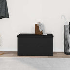 Sitzbank mit Stauraum Schwarz Eichen-Optik 82 x 42 x 45 cm