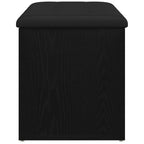 Sitzbank mit Stauraum Schwarz Eichen-Optik 82 x 42 x 45 cm
