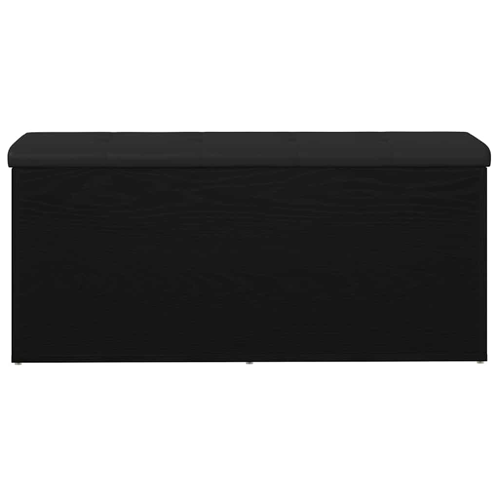 Sitzbank mit Stauraum Schwarz Eichen-Optik 102 x 42 x 45 cm