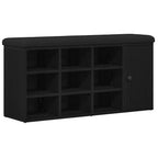 Sitzbank mit Stauraum Schwarz Eichen-Optik 102 x 32 x 50 cm