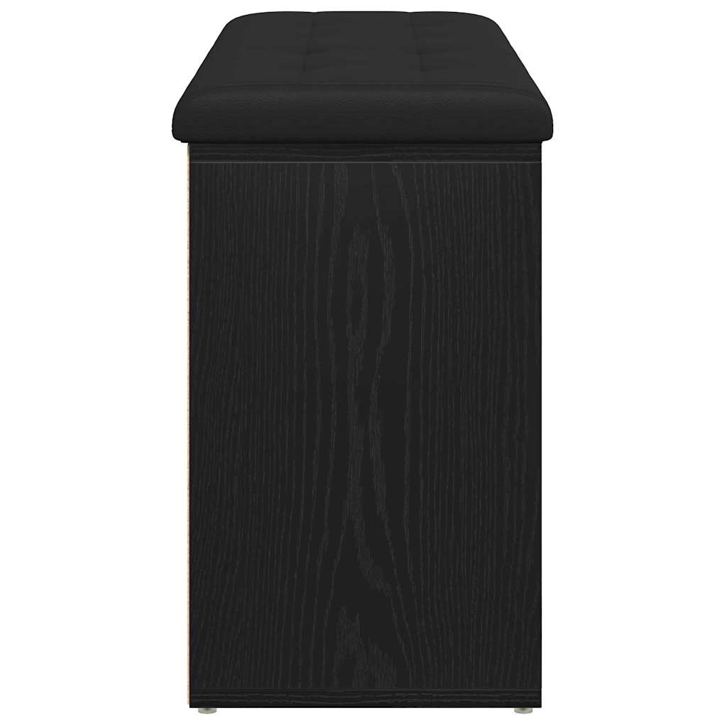 Sitzbank mit Stauraum Schwarz Eichen-Optik 102 x 32 x 50 cm