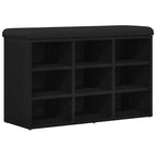 Schuhbank mit Regal Schwarz 82 x 32 x 50 cm Holzwerkstoff