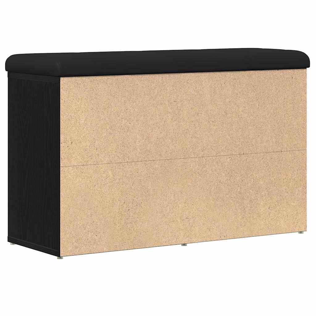 Schuhbank mit Regal Schwarz 82 x 32 x 50 cm Holzwerkstoff