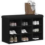 Schuhbank mit Regal Schwarz 82 x 32 x 50 cm Holzwerkstoff
