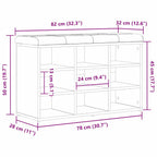 Schuhbank mit Regal Schwarz 82 x 32 x 50 cm Holzwerkstoff