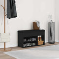 Schuhbank mit Regal Schwarz 80 x 30 x 45 cm Holzwerkstoff