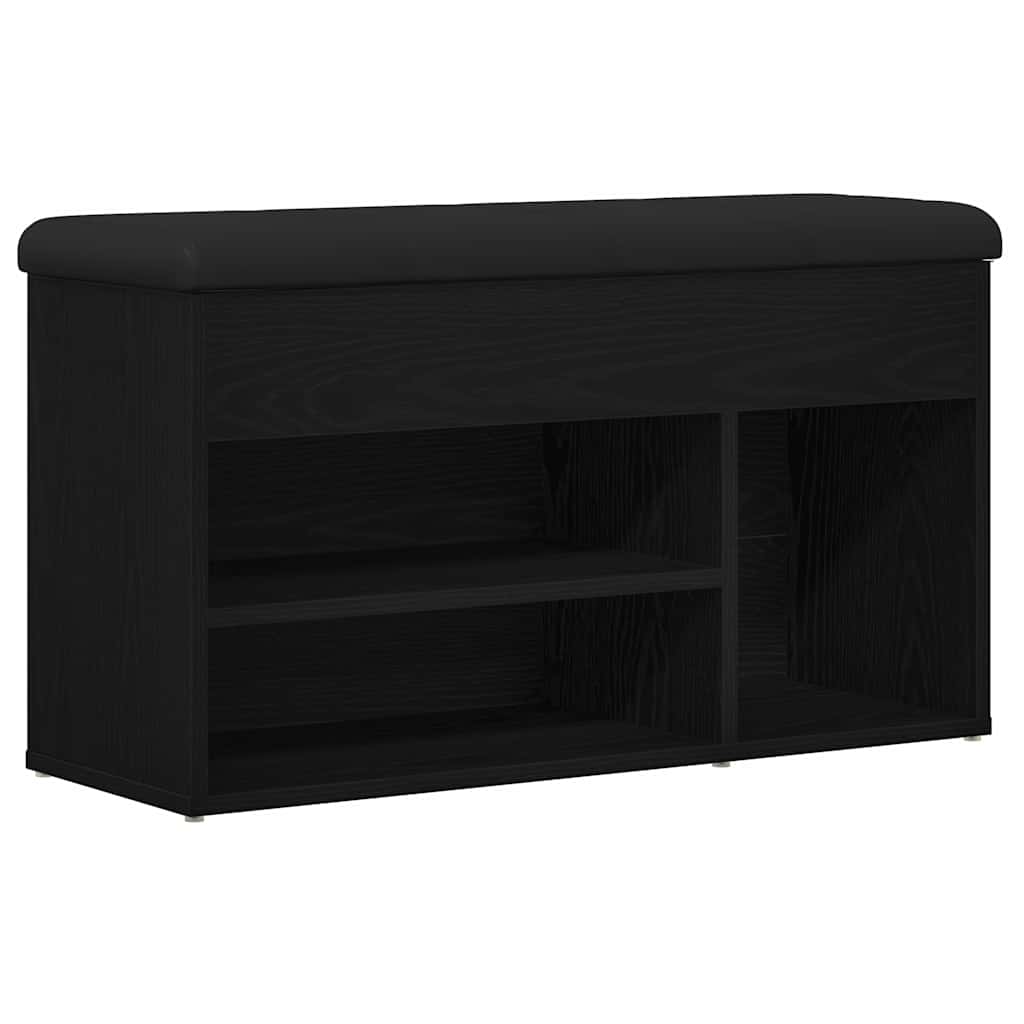 Schuhbank mit Regal Schwarz 80 x 30 x 45 cm Holzwerkstoff