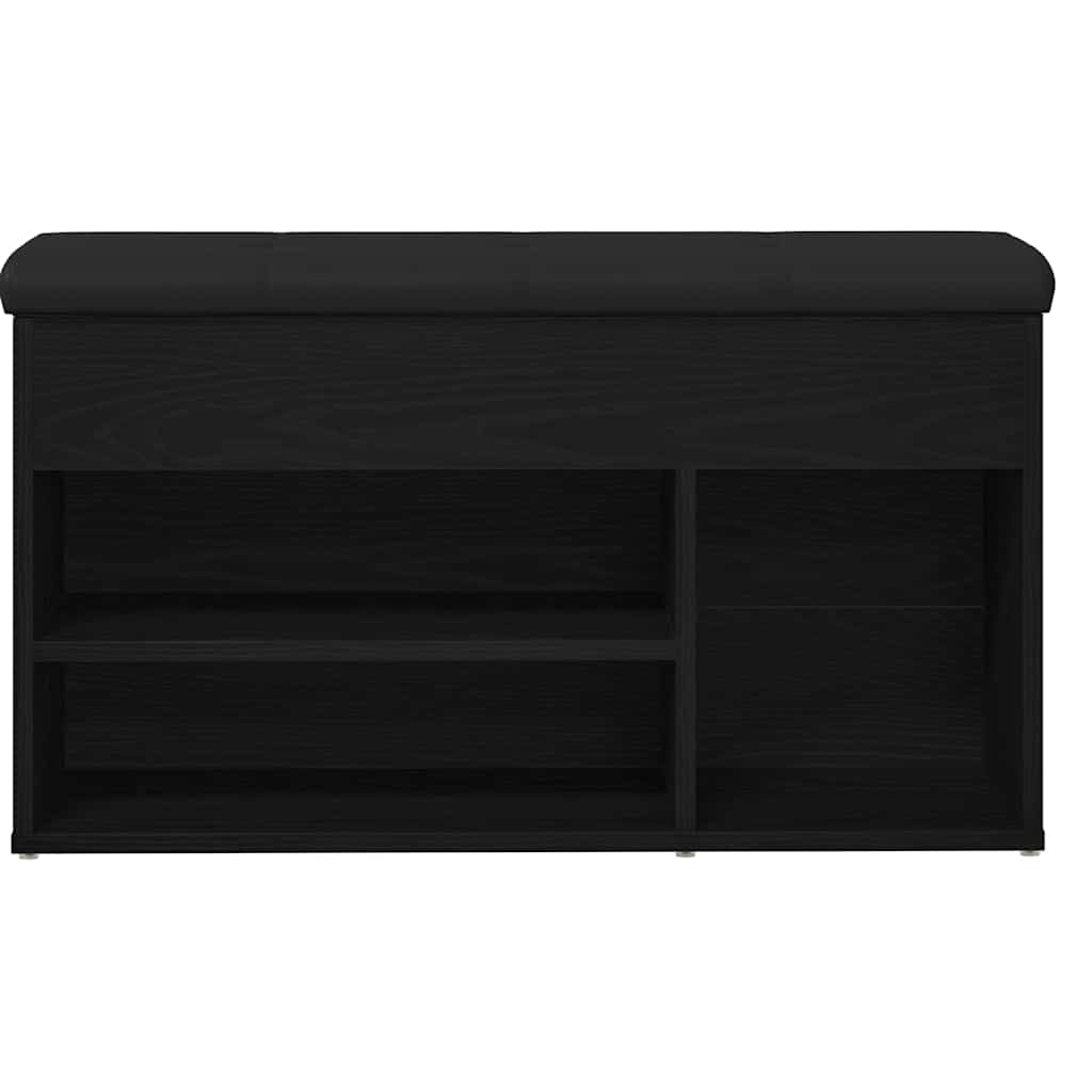 Schuhbank mit Regal Schwarz 80 x 30 x 45 cm Holzwerkstoff