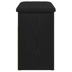 Sitzbank mit Stauraum Schwarz Eichen-Optik 62 x 32 x 50 cm