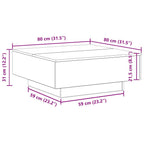 Couchtisch Schwarz Eichen-Optik 80 x 80 x 31 cm