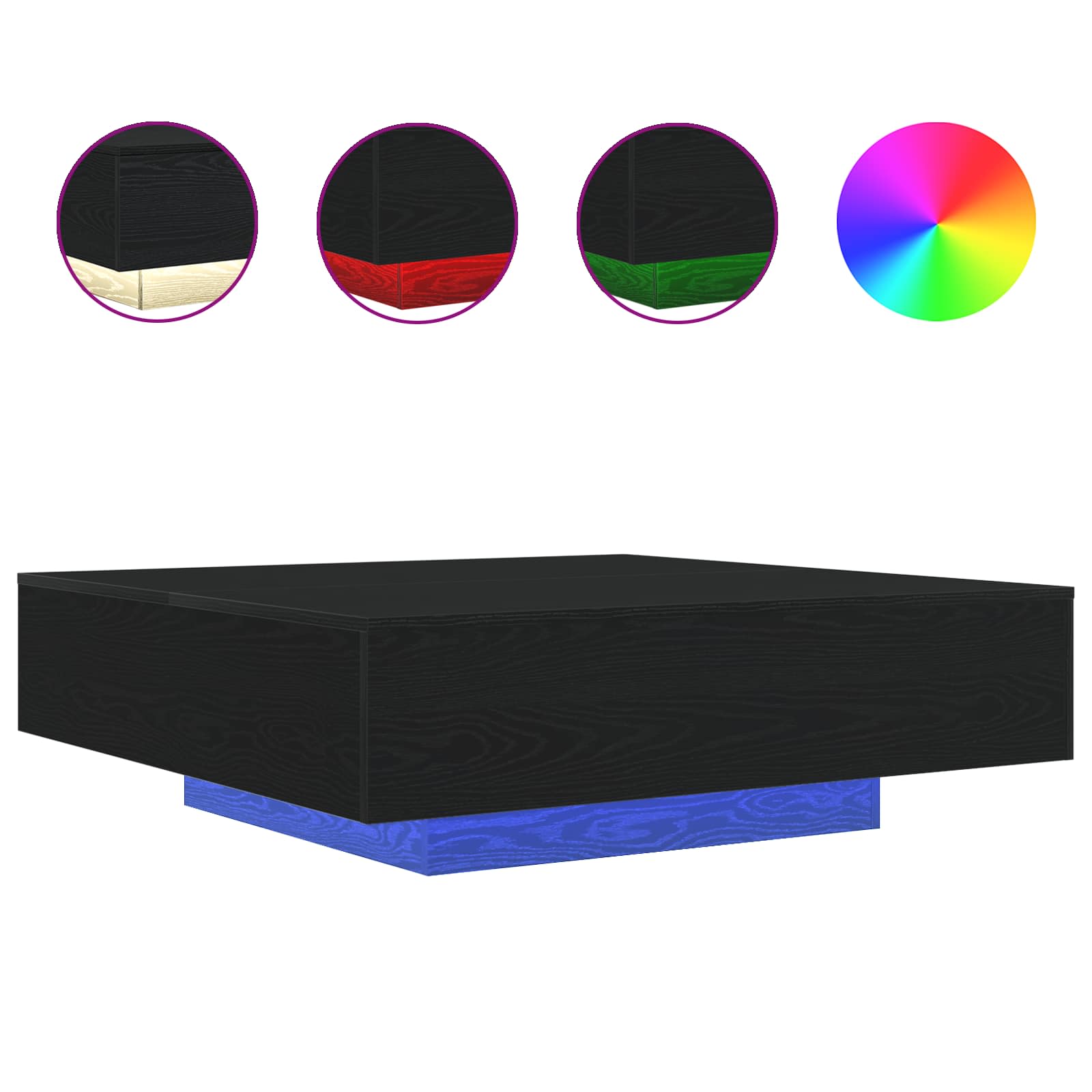 Couchtisch Schwarz Eichen-Optik 100 x 100 x 31 cm Holzwerkstoff