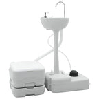 Camping Toiletten-Set 2 pcs Grau und Weiß