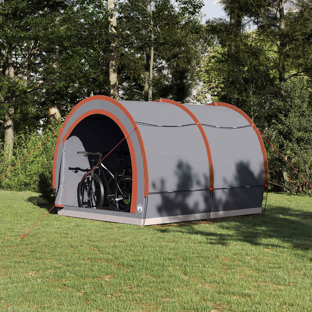 Fahrradgarage mit Dach Grau und Orange 256 x 222 x 182 cm Taft