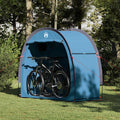 Fahrradgarage mit Dach mit Speicher Blau 210 x 90 x 174 cm