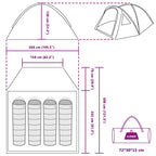 Campingzelt Grau und Orange 308 x 268 x 130 cm Polyester