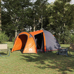 Kuppelzelt Kuppel mit Dach Grau und Orange 384 x 254 x 170 cm