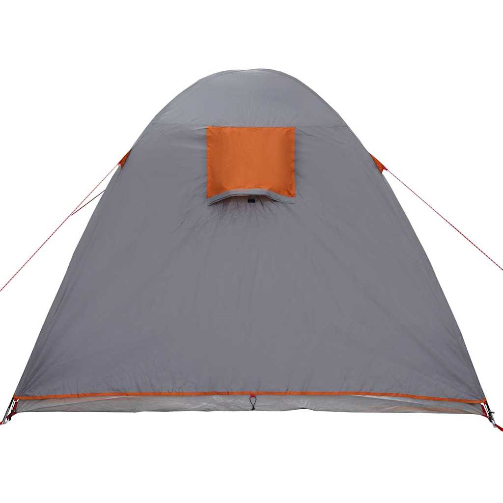 Kuppelzelt Kuppel mit Dach Grau und Orange 384 x 254 x 170 cm