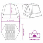 Campingzelt Hütte mit Dach Blau 420 x 420 x 227 cm Polyester
