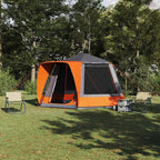 Campingzelt Hütte Grau und Orange 420 x 420 x 227 cm Polyester