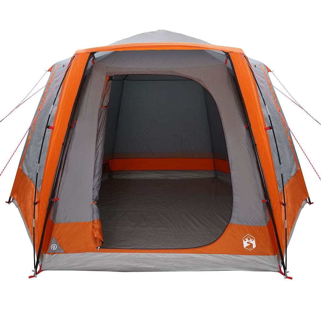 Campingzelt Hütte Grau und Orange 420 x 420 x 227 cm Polyester