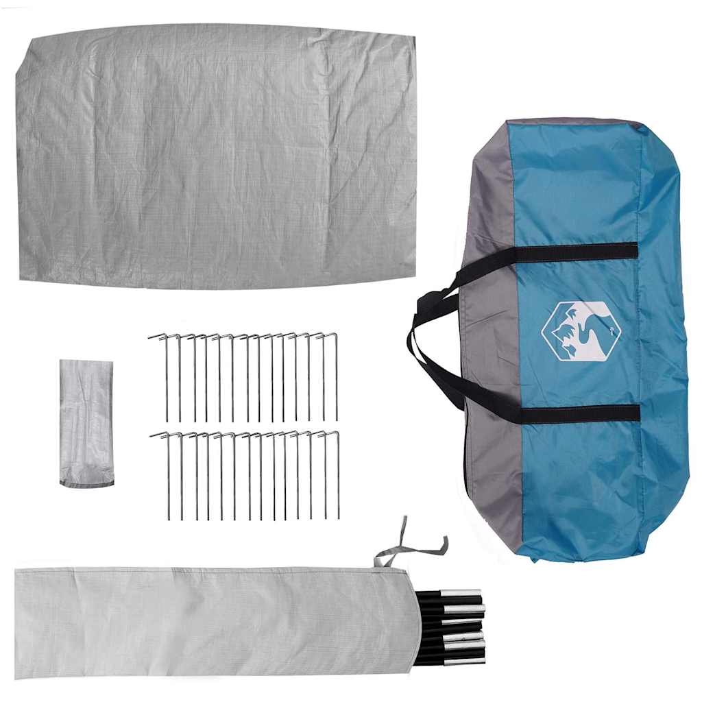 Familienzelt mit Dach mit Speicher Blau 833 x 585 x 216 cm Taft